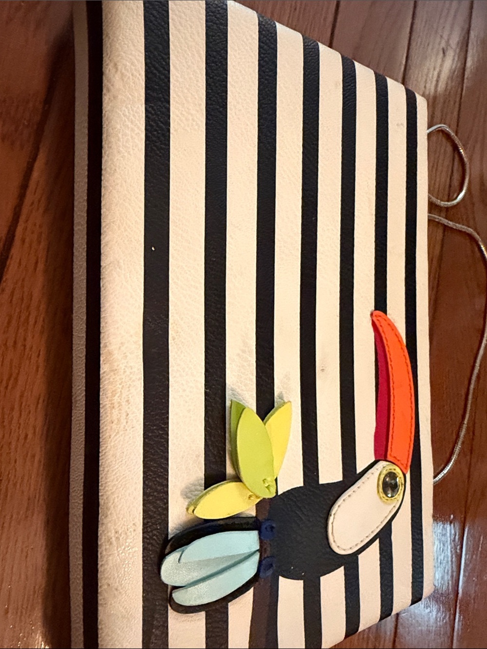 Kate Spade Striped Toucan Crossbody Bag in Black & White - Picture 12 of 12